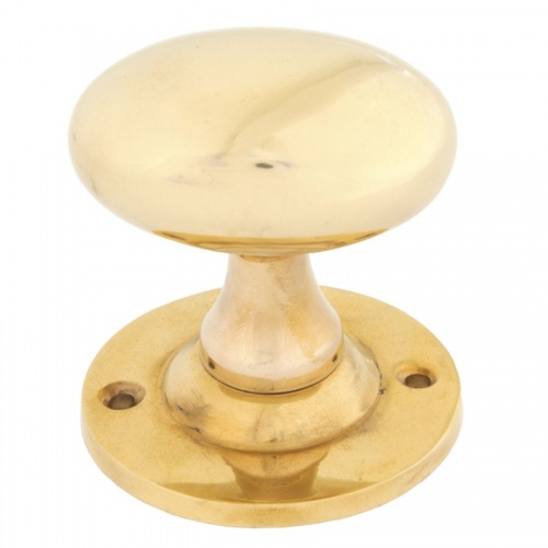 Polished Brass Oval Mortice/Rim Knob Set